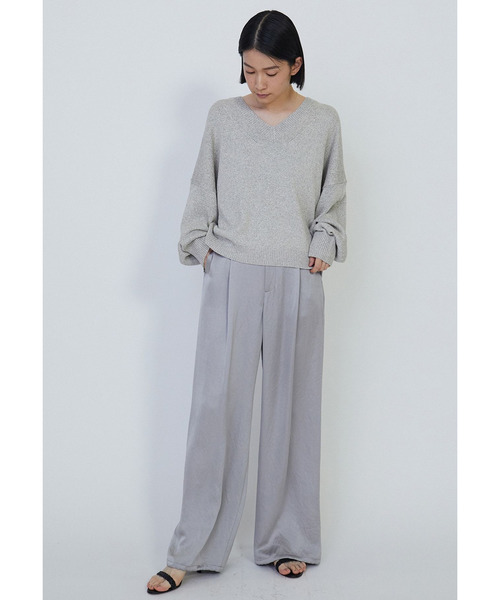 プルミエアロンディスモン　新品タグ付き　サテン裾ドロストパンツ36 ブラック 1er Arrondissement（プルミエアロンディスモン）の「サテン裾ドロスト