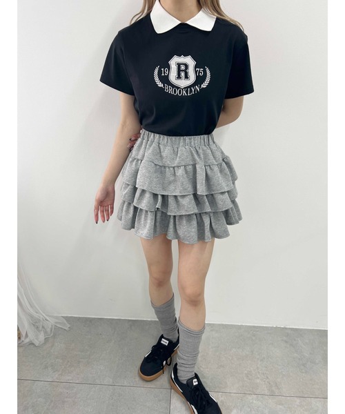 PHILLY（フィリー）の「【プチプラ\2199★】襟付きカレッジ刺繍Tシャツ（Tシャツ/カットソー・レディース・ブラック/ネイビー・FREE）」の5枚目の写真