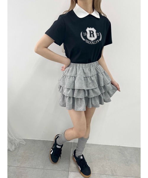 PHILLY（フィリー）の「【プチプラ\2199★】襟付きカレッジ刺繍Tシャツ（Tシャツ/カットソー・レディース・ブラック/ネイビー・FREE）」の6枚目の写真