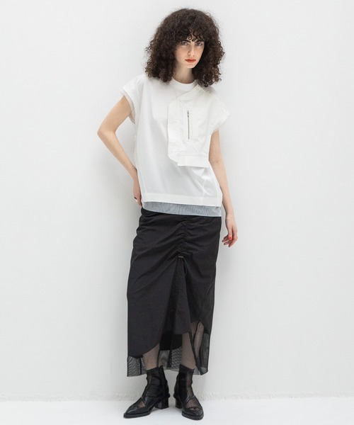 AULA AILA(アウラアイラ)の「ミリタリーTシャツ(Tシャツ/カットソー・レディース・オフホワイト/ブラック/ネイビー・0)」の19枚目の写真