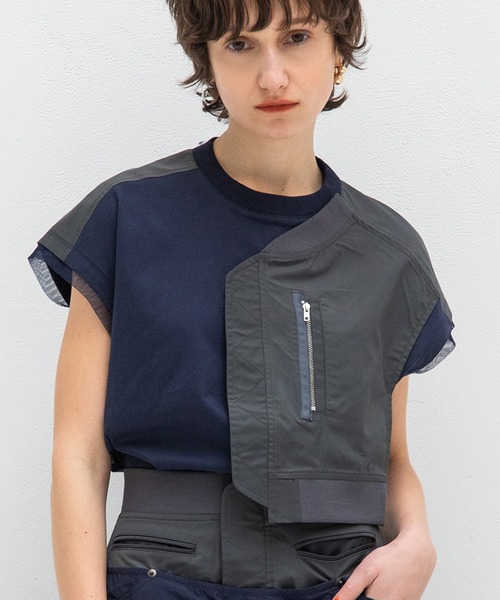 AULA AILA(アウラアイラ)の「ミリタリーTシャツ(Tシャツ/カットソー・レディース・オフホワイト/ブラック/ネイビー・0)」の12枚目の写真