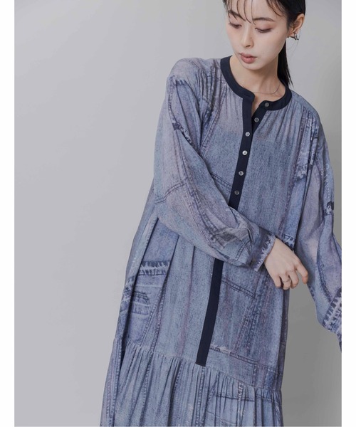 【美品】Eimee Law エイミーロウ 異素材切替パッチワークデニムJK 美品】Eimee Law エイミーロウ 異素材切替パッチワークデニムJK