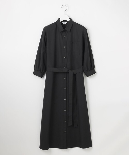 J.PRESS(ジェイプレス)の「【洗える・接触冷感・UVケア】エステネージュ シャツ ワンピース(シャツワンピース・レディース・ネイビー系1/ブラック系/ブルー系1・T13/T15)」の12枚目の写真