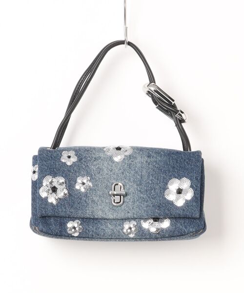 SEQUIN DAISY DENIM DUAL BAG THE MINI DUAL TOP HANDLE（ショルダー 