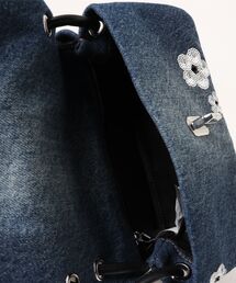 マークジェイコブ　デニム　トップ ハンドル ミニ MARC JACOBS（マークジェイコブス）の「SEQUIN DAISY DENIM DUAL