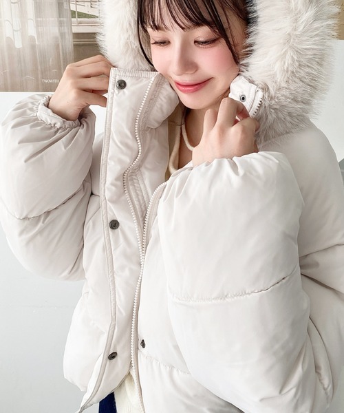 セール】ファイバーダウンフードファーブルゾン（ダウンジャケット