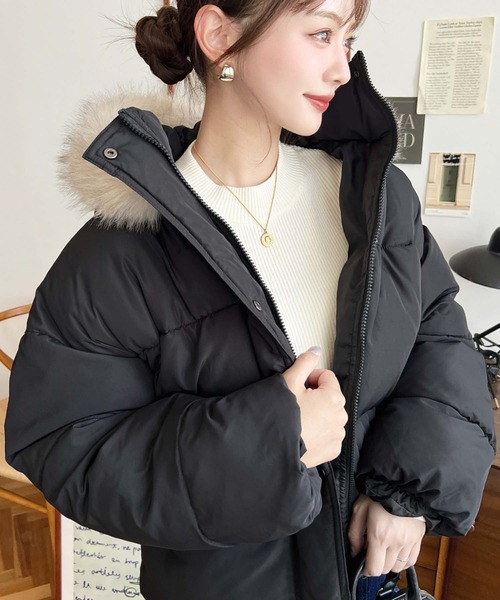 moment+（モーメントプラス）の「ファイバーダウンフードファー