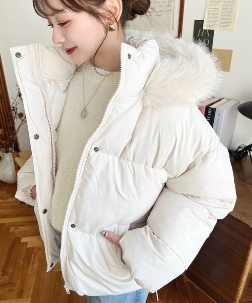 セール】ファイバーダウンフードファーブルゾン（ダウンジャケット