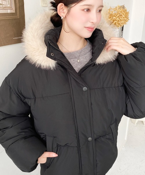 セール】ファイバーダウンフードファーブルゾン（ダウンジャケット