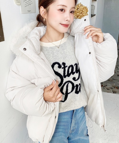 セール】ファイバーダウンフードファーブルゾン（ダウンジャケット