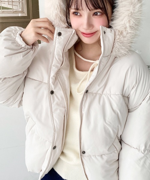 セール】ファイバーダウンフードファーブルゾン（ダウンジャケット