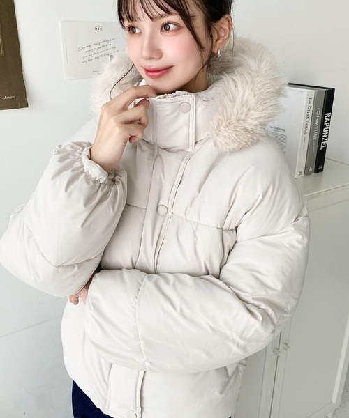 セール】ファイバーダウンフードファーブルゾン（ダウンジャケット