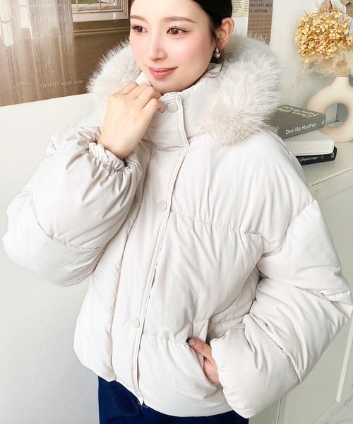   ダウンジャケット　ファーダウン セール】ファイバーダウンフードファーブルゾン（ダウンジャケット