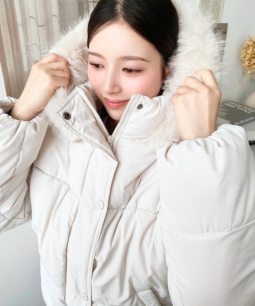 セール】ファイバーダウンフードファーブルゾン（ダウンジャケット