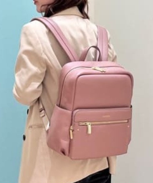 & chouette(アンドシュエット)の「シンプルスクエアリュック(PC対応)(バックパック/リュック・レディース・オールドローズ系/オフホワイト/ブラック・FREE)」の3枚目の写真