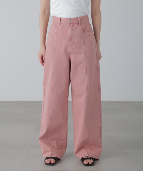 FREE'S MART（フリーズマート）の「◆ワイドストレートカラーパンツ（その他パンツ・レディース・ブルー系その他3/ベージュ/ピンク・SMALL/MEDIUM）」の4枚目の写真