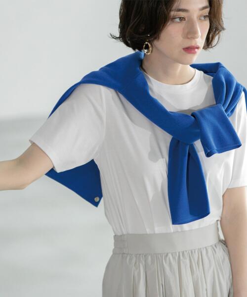 OPAQUE.CLIP(オペークドットクリップ)の「◆《5色展開/SS-LLサイズ》ベーシックTシャツ【UV/接触冷感/洗濯機洗い可】(Tシャツ/カットソー・レディース・ナチュラル/ブラック/ブラウン系その他/ホワイト/ピンク・36/38/40/42/34)」の11枚目の写真