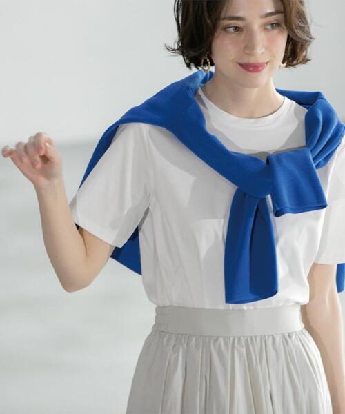 OPAQUE.CLIP(オペークドットクリップ)の「◆《5色展開/SS-LLサイズ》ベーシックTシャツ【UV/接触冷感/洗濯機洗い可】(Tシャツ/カットソー・レディース・ナチュラル/ブラック/ブラウン系その他/ホワイト/ピンク・36/38/40/42/34)」の12枚目の写真
