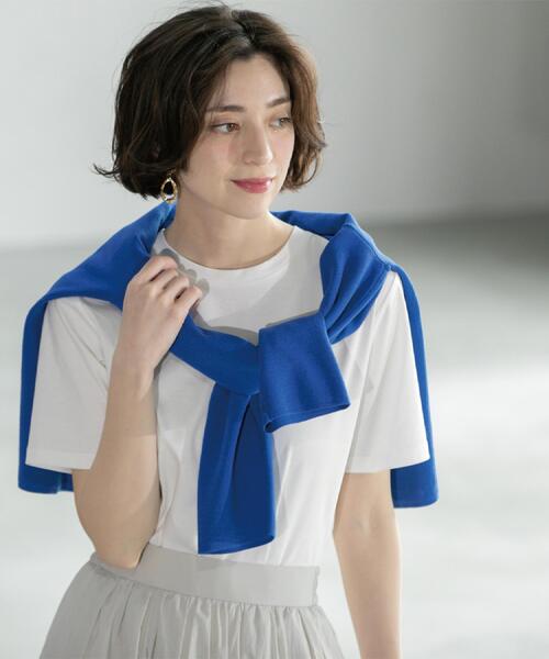 OPAQUE.CLIP(オペークドットクリップ)の「◆《5色展開/SS-LLサイズ》ベーシックTシャツ【UV/接触冷感/洗濯機洗い可】(Tシャツ/カットソー・レディース・ナチュラル/ブラック/ブラウン系その他/ホワイト/ピンク・36/38/40/42/34)」の13枚目の写真