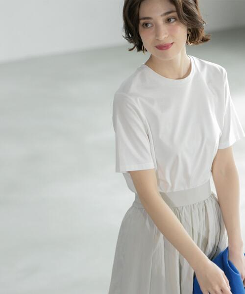 OPAQUE.CLIP(オペークドットクリップ)の「◆《5色展開/SS-LLサイズ》ベーシックTシャツ【UV/接触冷感/洗濯機洗い可】(Tシャツ/カットソー・レディース・ナチュラル/ブラック/ブラウン系その他/ホワイト/ピンク・36/38/40/42/34)」の16枚目の写真