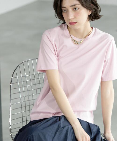 OPAQUE.CLIP(オペークドットクリップ)の「◆《5色展開/SS-LLサイズ》ベーシックTシャツ【UV/接触冷感/洗濯機洗い可】(Tシャツ/カットソー・レディース・ナチュラル/ブラック/ブラウン系その他/ホワイト/ピンク・36/38/40/42/34)」の18枚目の写真