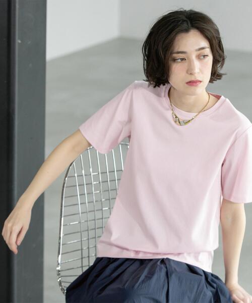 OPAQUE.CLIP(オペークドットクリップ)の「◆《5色展開/SS-LLサイズ》ベーシックTシャツ【UV/接触冷感/洗濯機洗い可】(Tシャツ/カットソー・レディース・ナチュラル/ブラック/ブラウン系その他/ホワイト/ピンク・36/38/40/42/34)」の19枚目の写真