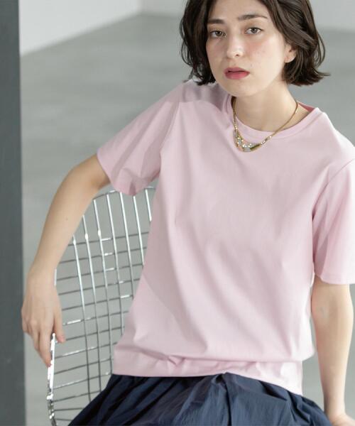 OPAQUE.CLIP(オペークドットクリップ)の「◆《5色展開/SS-LLサイズ》ベーシックTシャツ【UV/接触冷感/洗濯機洗い可】(Tシャツ/カットソー・レディース・ナチュラル/ブラック/ブラウン系その他/ホワイト/ピンク・36/38/40/42/34)」の20枚目の写真