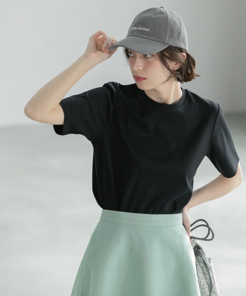 OPAQUE.CLIP(オペークドットクリップ)の「◆《5色展開/SS-LLサイズ》ベーシックTシャツ【UV/接触冷感/洗濯機洗い可】(Tシャツ/カットソー・レディース・ナチュラル/ブラック/ブラウン系その他/ホワイト/ピンク・36/38/40/42/34)」の6枚目の写真