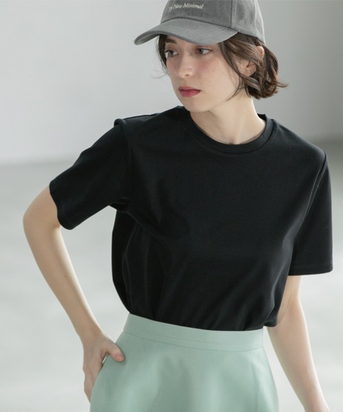 OPAQUE.CLIP(オペークドットクリップ)の「◆《5色展開/SS-LLサイズ》ベーシックTシャツ【UV/接触冷感/洗濯機洗い可】(Tシャツ/カットソー・レディース・ナチュラル/ブラック/ブラウン系その他/ホワイト/ピンク・36/38/40/42/34)」の7枚目の写真