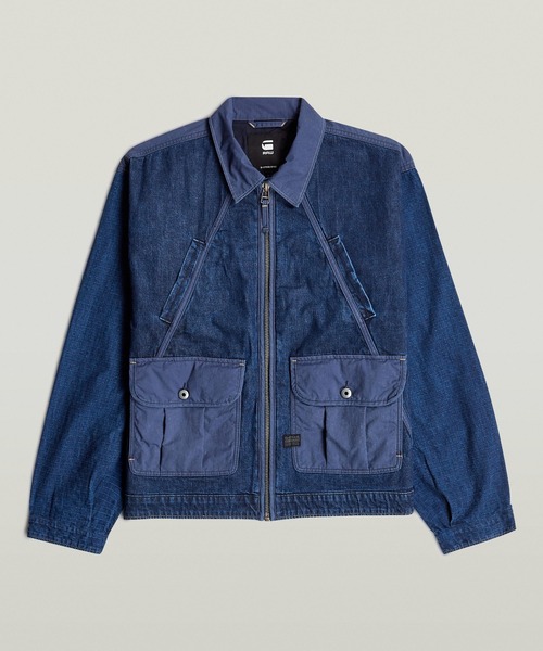 セール】MIXED COACH ZIP JACKET/異素材ミックスデニムナイロンジップ