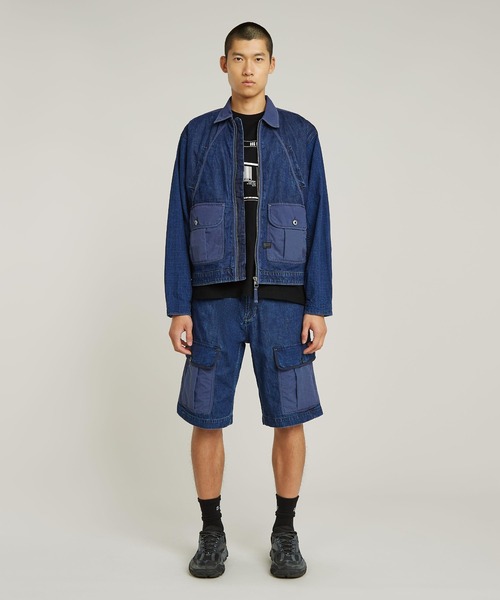 セール】MIXED COACH ZIP JACKET/異素材ミックスデニムナイロンジップ