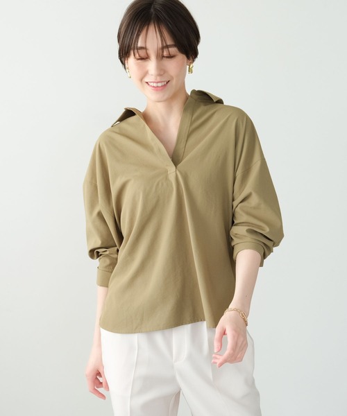 Elura（エルーラ）の「アイロンいらずスキッパーシャツ/321622（シャツ/ブラウス・レディース・ネイビー/グリーン系その他4/オフホワイト・MEDIUM/LARGE）」の20枚目の写真