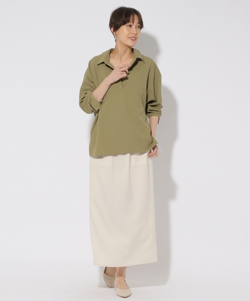 Elura（エルーラ）の「アイロンいらずスキッパーシャツ/321622（シャツ/ブラウス・レディース・ネイビー/グリーン系その他4/オフホワイト・MEDIUM/LARGE）」の22枚目の写真