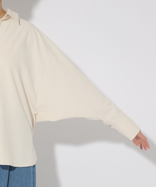 Elura（エルーラ）の「アイロンいらずスキッパーシャツ/321622（シャツ/ブラウス・レディース・ネイビー/グリーン系その他4/オフホワイト・MEDIUM/LARGE）」の13枚目の写真