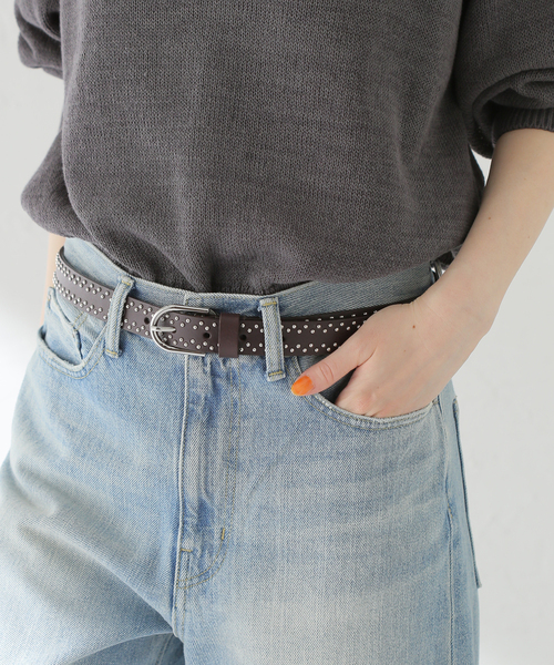 JOURNAL STANDARD relume(ジャーナルスタンダード レリューム)の「【haddonJones/ハッドンアンドジョーンズ】 スタッズツキベルト(ベルト・レディース・ブラック/ブラウン・85)」の3枚目の写真
