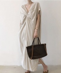 2wayバックカシュクールロングワンピース