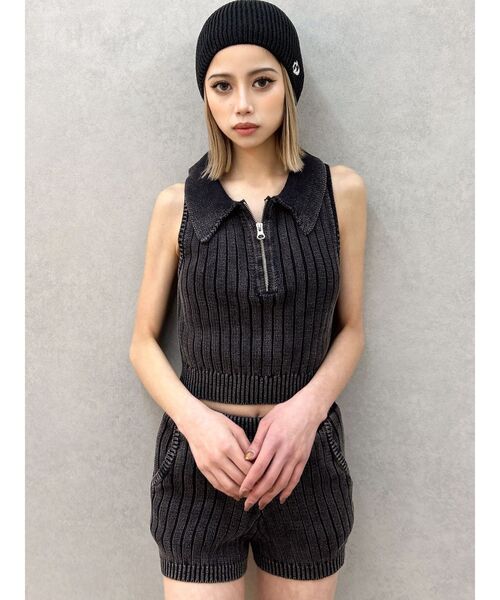 GYDA（ジェイダ）の「ブリーチニットショートパンツ【SETUP着用可】（その他パンツ・レディース・ピンク/ネイビー/ブラック/オフホワイト・FREE）」の22枚目の写真