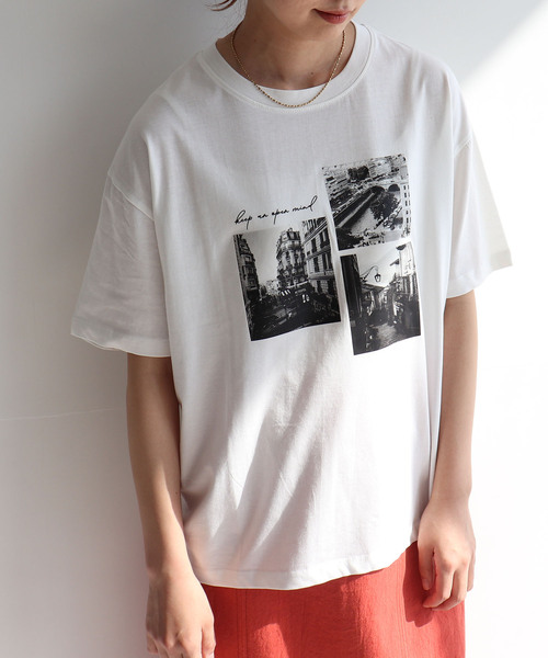 anyfee（エニフィー）の「【anyfee/プラスサイズ】ロゴプリント半袖Tシャツ《選べるデザイン》（Tシャツ/カットソー・レディース・ホワイト系その他/チャコール/ブラック/オフホワイト・LL/3L/4L/5L）」の5枚目の写真