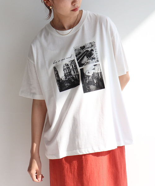 anyfee（エニフィー）の「【anyfee/プラスサイズ】ロゴプリント半袖Tシャツ《選べるデザイン》（Tシャツ/カットソー・レディース・ホワイト系その他/チャコール/ブラック/オフホワイト・LL/3L/4L/5L）」の8枚目の写真