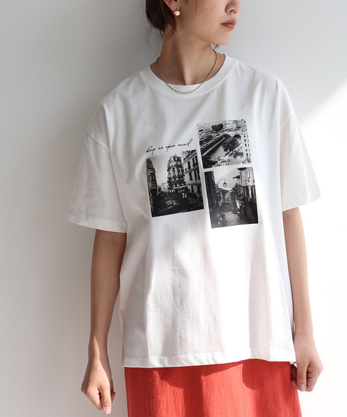 anyfee（エニフィー）の「【anyfee/プラスサイズ】ロゴプリント半袖Tシャツ《選べるデザイン》（Tシャツ/カットソー・レディース・ホワイト系その他/チャコール/ブラック/オフホワイト・LL/3L/4L/5L）」の9枚目の写真