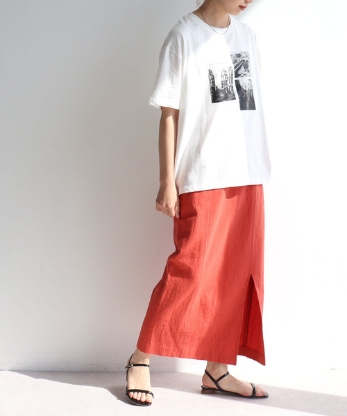 anyfee（エニフィー）の「【anyfee/プラスサイズ】ロゴプリント半袖Tシャツ《選べるデザイン》（Tシャツ/カットソー・レディース・ホワイト系その他/チャコール/ブラック/オフホワイト・LL/3L/4L/5L）」の15枚目の写真