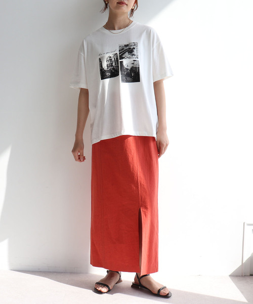 anyfee（エニフィー）の「【anyfee/プラスサイズ】ロゴプリント半袖Tシャツ《選べるデザイン》（Tシャツ/カットソー・レディース・ホワイト系その他/チャコール/ブラック/オフホワイト・LL/3L/4L/5L）」の17枚目の写真