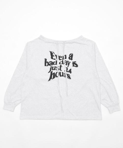 dispark(ディスパーク)の「DISPARK/ドローストリングロゴオフショル(Tシャツ/カットソー・レディース・ブラック/杢グレー・FREE)」の16枚目の写真