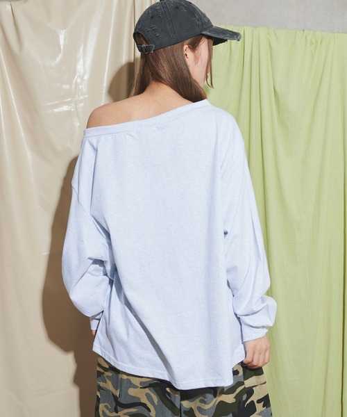 dispark(ディスパーク)の「DISPARK/ドローストリングロゴオフショル(Tシャツ/カットソー・レディース・ブラック/杢グレー・FREE)」の6枚目の写真