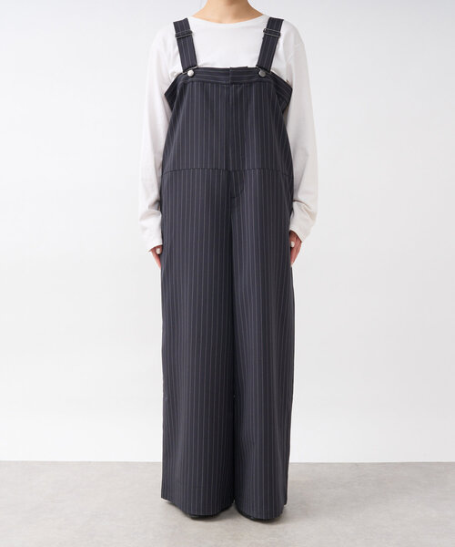 un dix cors（アンディコール）の「《大人コーデに◎》ストライプオーバーサロペット（サロペット/オーバーオール・レディース・グレー/ブラック・FREE/S）」の21枚目の写真