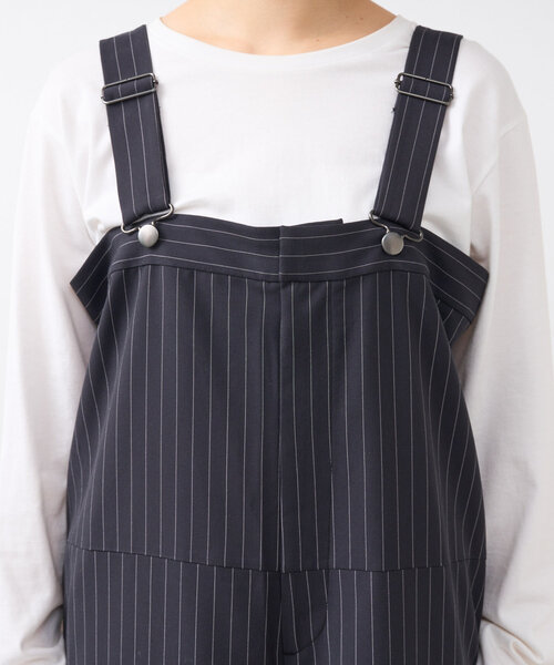 un dix cors（アンディコール）の「《大人コーデに◎》ストライプオーバーサロペット（サロペット/オーバーオール・レディース・グレー/ブラック・FREE/S）」の18枚目の写真