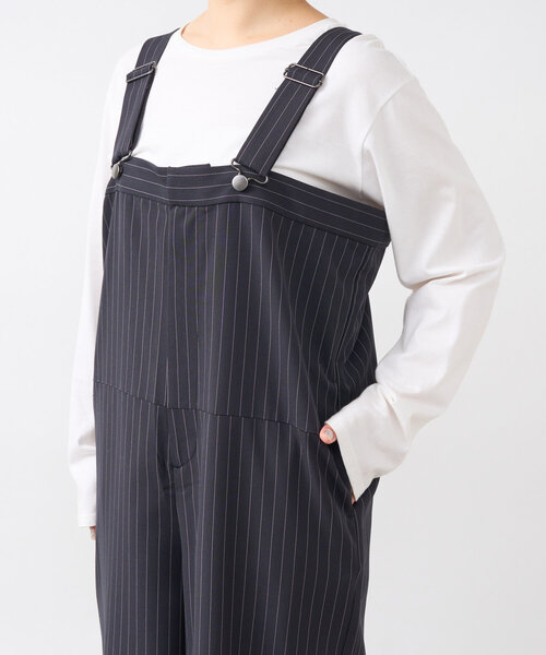 un dix cors（アンディコール）の「《大人コーデに◎》ストライプオーバーサロペット（サロペット/オーバーオール・レディース・グレー/ブラック・FREE/S）」の16枚目の写真