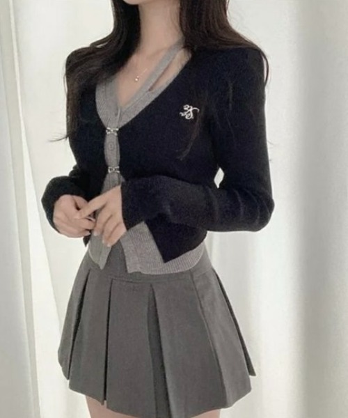 AsRiRe（アスリレイ）の「ツインレイヤーニット（ニット/セーター・レディース・ブラック/グレー・M）」の5枚目の写真