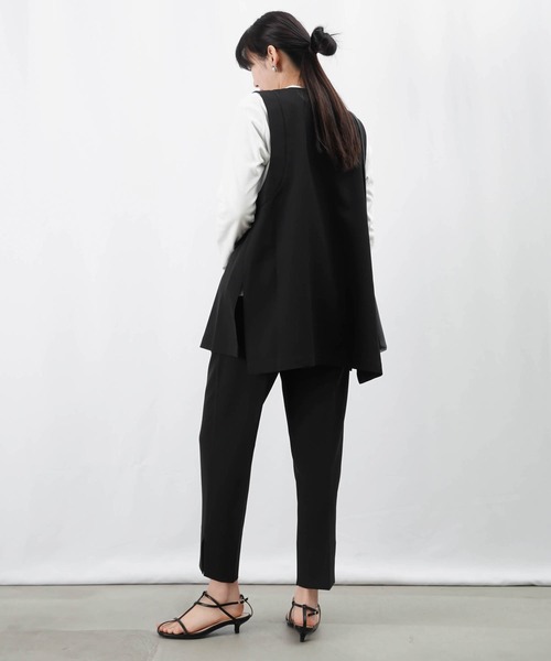 LC/LLL ストレッチスリットパンツ/ドロストストレッチパンツ