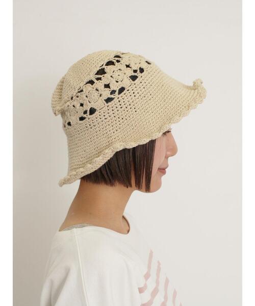 Samansa Mos2（サマンサ モスモス）の「モチーフニットハット（ハット・レディース・ブラック/キナリ・F）」の9枚目の写真